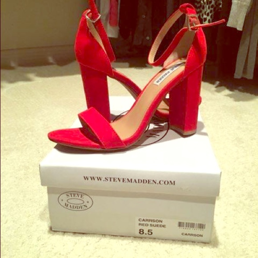 Steve Madden red suede sandals